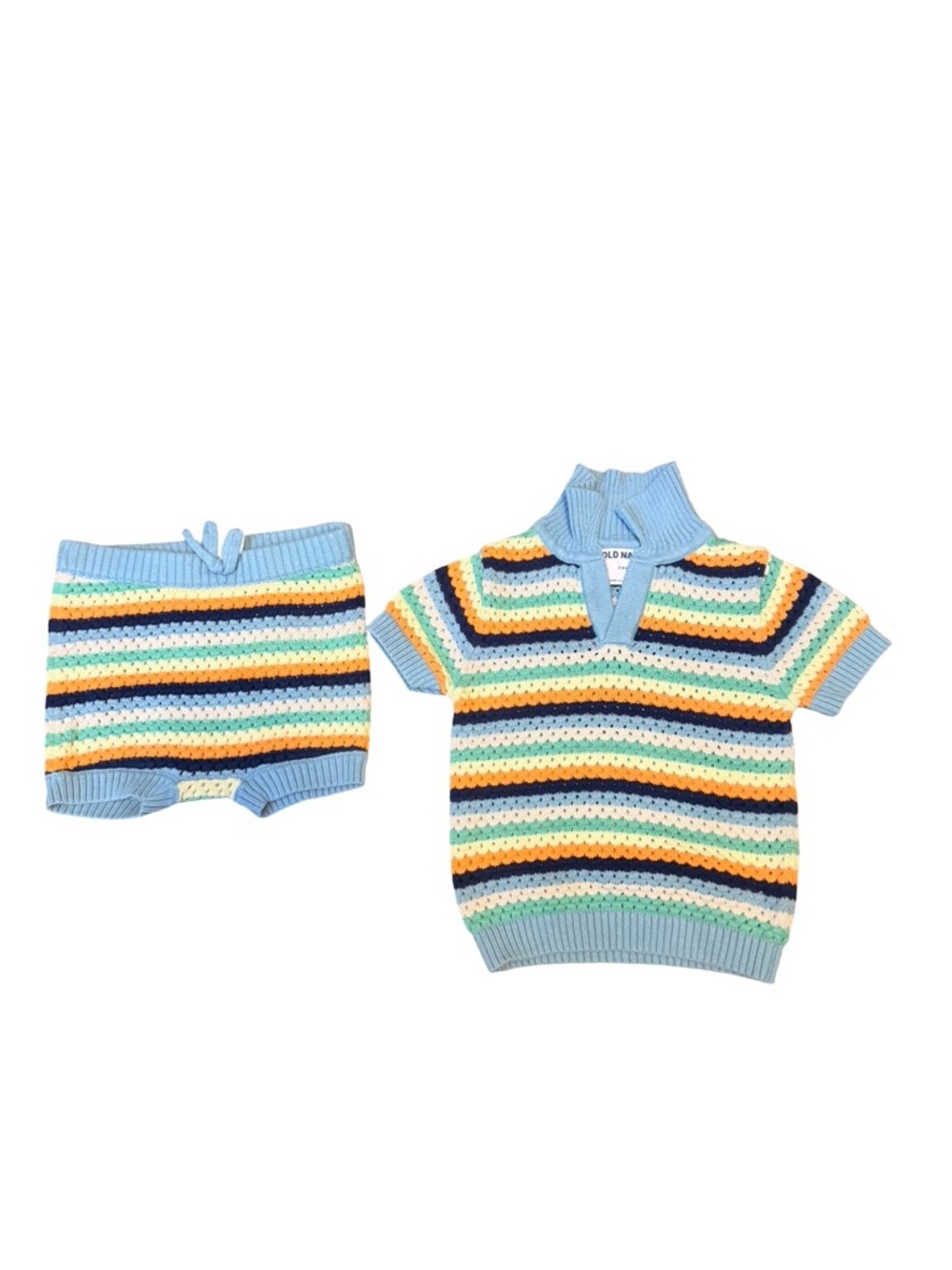 Old Navy Striped Knit Two-Piece Set baby 3-6 unisex pull on